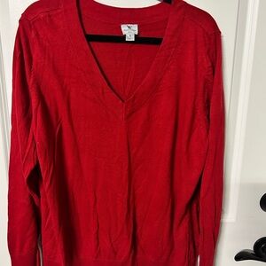 Red V-Neck Sweater (3X) by Worthington Woman